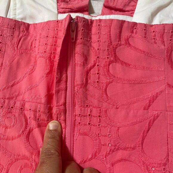Lilly Pulitzer Size 10 Frankie Dress Pink Embroidered Strapless Above Knee Mini - Picture 6 of 8